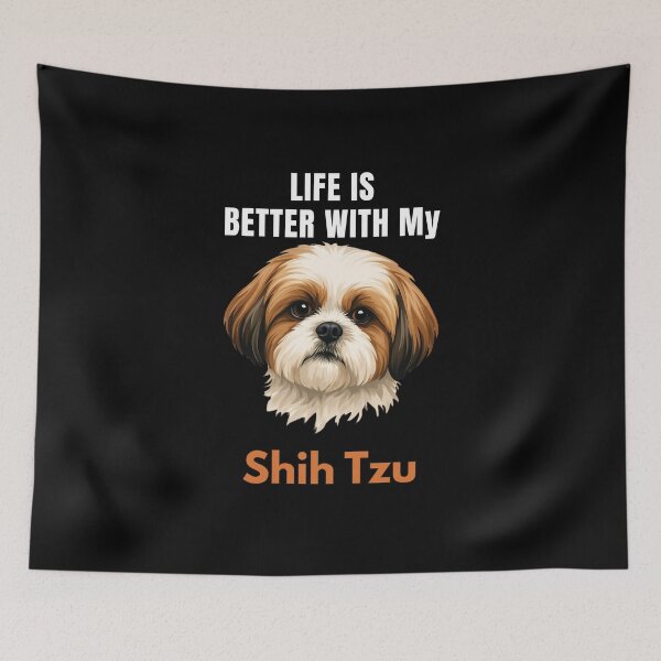 Item preview, Life Is Better With My Shih Tzu – Cute Dog Mom & Dog Dad Gift designed and sold by YAKOUT-STUDIO.