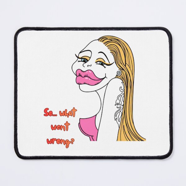 Item preview, A woman, big mouth, long eyelashes, blond hair, writing so... what went wrong? designed and sold by Jusiasw.