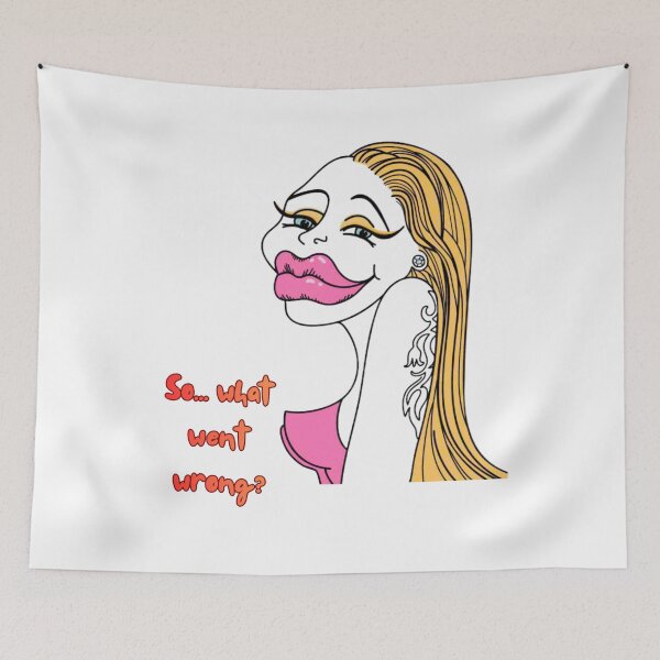 Item preview, A woman, big mouth, long eyelashes, blond hair, writing so... what went wrong? designed and sold by Jusiasw.