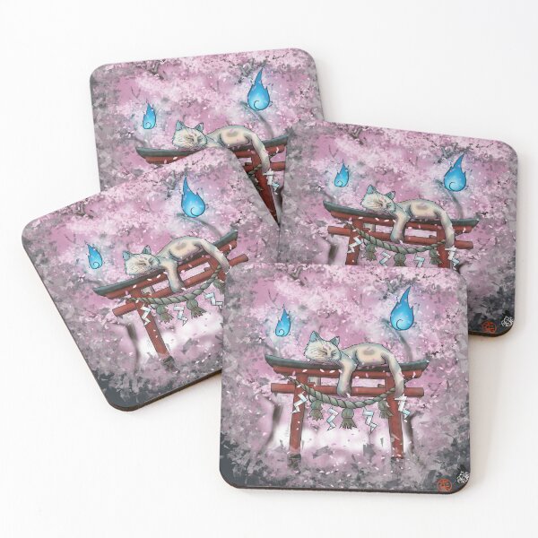 Item preview, Sacred Nap: Mystic Cat and Spirits Under the Cherry Trees designed and sold by Nekogobido.