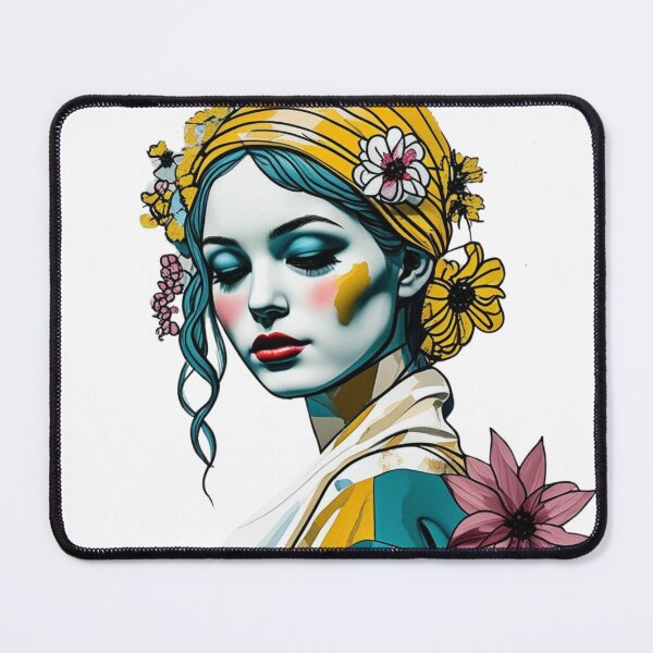Item preview, Bohemian woman with a floral scarf designed and sold by lapinu.