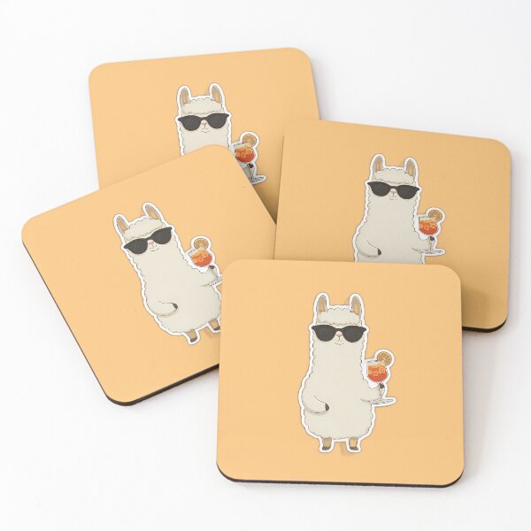 Item preview, Cool Alpaca in Sunglasses Serving Orange Spritz – Minimal Summer Cartoon designed and sold by Beachy Beasts.