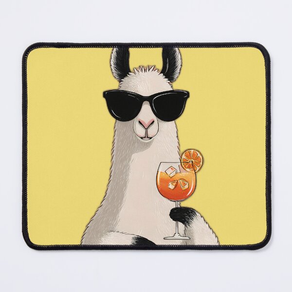 Item preview, Sunglasses Llama with Orange Spritz – Classy Minimal Cocktail Cartoon designed and sold by Beachy Beasts.