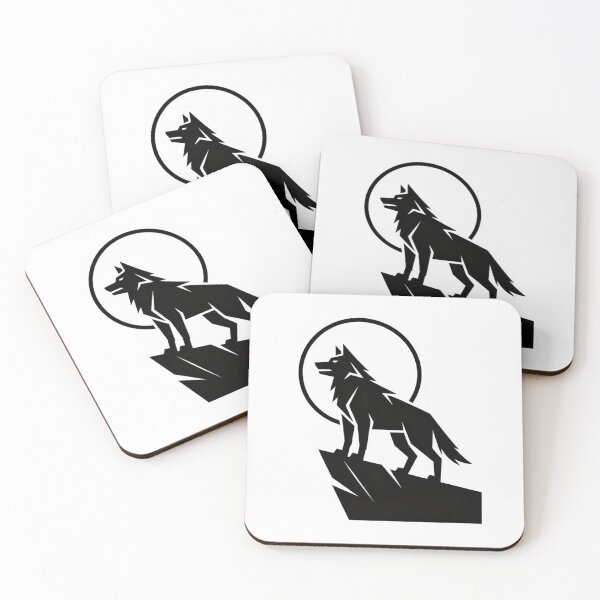 Item preview,  wolf howling at a geometric moon designed and sold by sevenmountains.