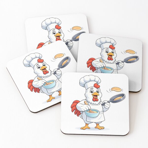 Item preview, Cute Chicken Chef Baking Pancakes Cartoon | Funny Cook Gift | Baker Kitchen Lover Illustration designed and sold by Digital Culture Studio.