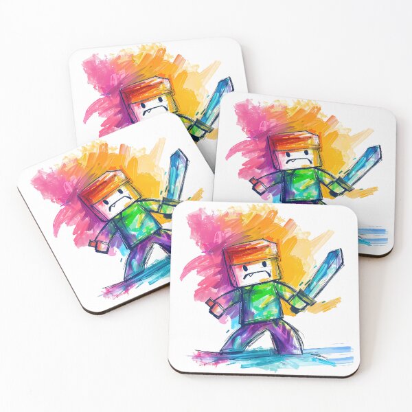 Item preview, Rainbow Rage Minecraft Steve - Explosive Blocky Art Print designed and sold by DesignArtist.ia.