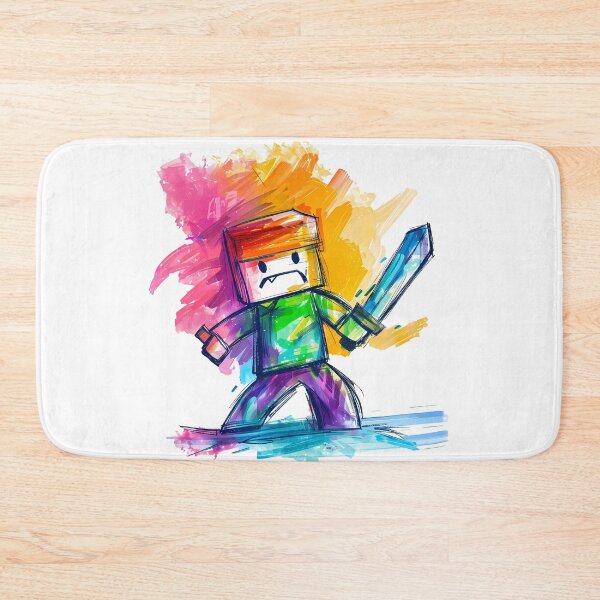 Item preview, Rainbow Rage Minecraft Steve - Explosive Blocky Art Print designed and sold by DesignArtist.ia.