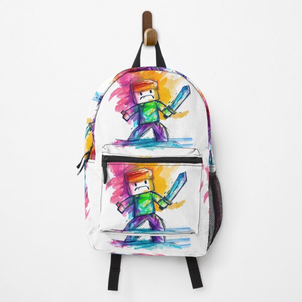 Item preview, Rainbow Rage Minecraft Steve - Explosive Blocky Art Print designed and sold by DesignArtist.ia.