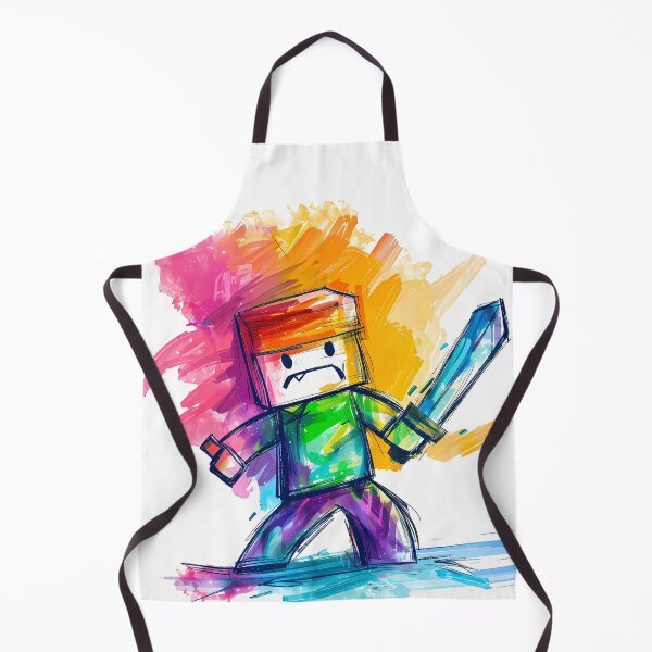 Item preview, Rainbow Rage Minecraft Steve - Explosive Blocky Art Print designed and sold by DesignArtist.ia.