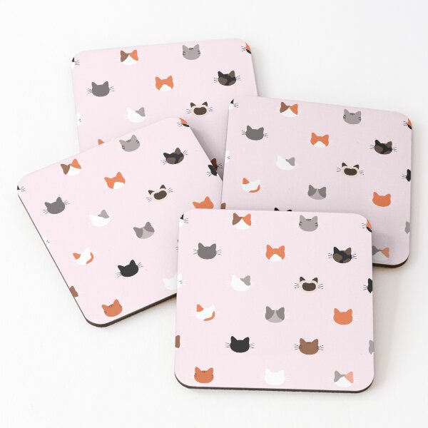 Item preview, Cute Cat Faces Pattern - Minimal Kitty Print designed and sold by Nesstitches.