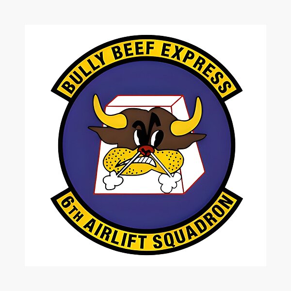 Item preview, Official Insignia of the United States Air Force 6th Airlift Squadron "Bully Beef Express" designed and sold by CharlieDesings.