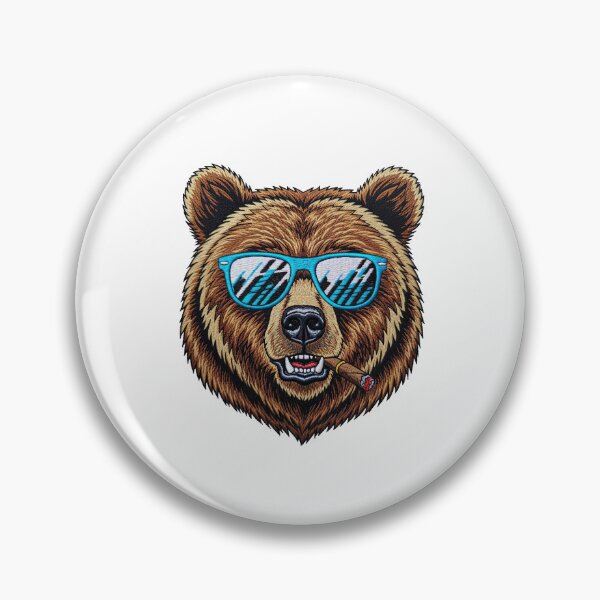 Item preview, Grizzly Bear Wearing Blue Sunglasses Smoking Cigar  designed and sold by TeeARTHY.