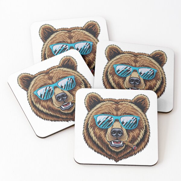 Item preview, Grizzly Bear Wearing Blue Sunglasses Smoking Cigar  designed and sold by TeeARTHY.