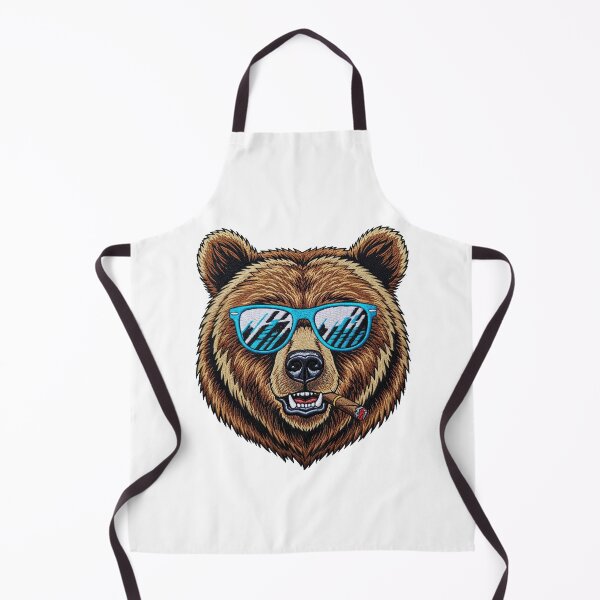 Item preview, Grizzly Bear Wearing Blue Sunglasses Smoking Cigar designed and sold by TeeARTHY.