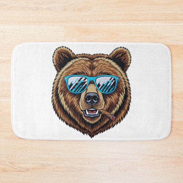 Item preview, Grizzly Bear Wearing Blue Sunglasses Smoking Cigar  designed and sold by TeeARTHY.