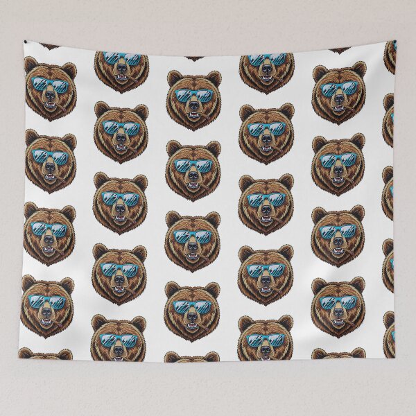 Item preview, Grizzly Bear Wearing Blue Sunglasses Smoking Cigar  designed and sold by TeeARTHY.