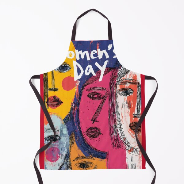 Item preview, Women's Day Vivid Abstract Faces with Bold Lines and Dynamic Contrasting Color Background designed and sold by OlfactoART Studio.