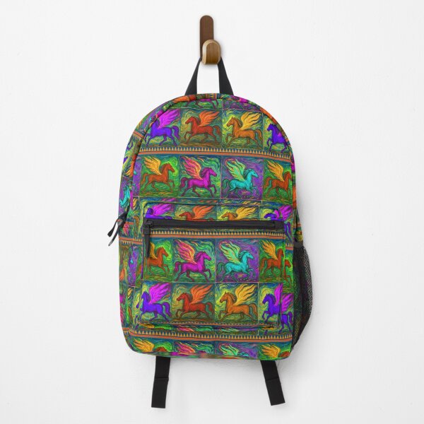 Item preview, Pegasus, colorful Fire Horse with wings  on fire, expressive pattern designed and sold by Mevissart.