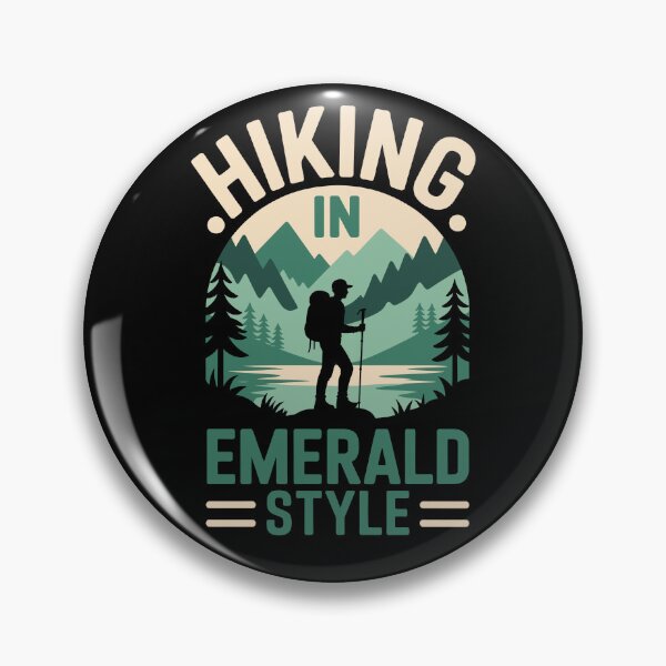 Item preview, Hiking in Emerald Style - Mountain Adventure Nature Silhouette Design designed and sold by NaturEdeN.