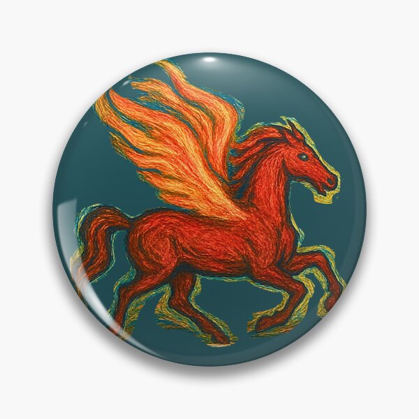Item preview, Pegasus, Red Fire Horse with wings  on fire, expressive pattern designed and sold by Mevissart.