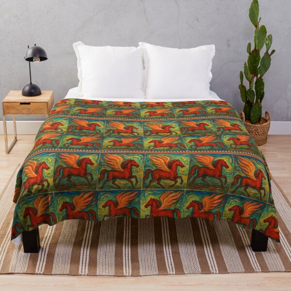 Item preview, Pegasus, Red Fire Horse with wings  on fire, expressive pattern designed and sold by Mevissart.