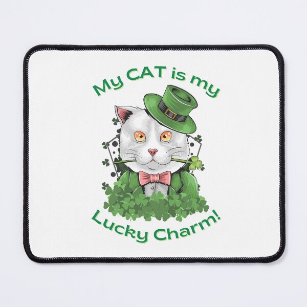 Item preview, Lucky Charm White Cat-St. Patrick's Day designed and sold by teesbymcab.