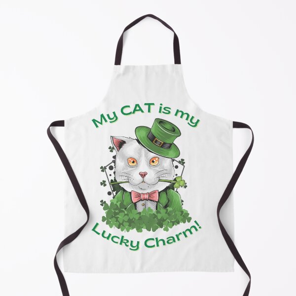 Item preview, Lucky Charm White Cat-St. Patrick's Day designed and sold by teesbymcab.