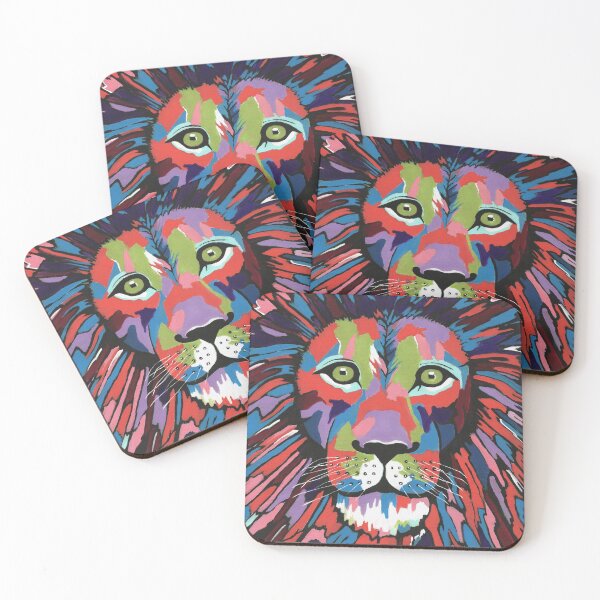 Item preview, Colorful Lion Face designed and sold by Sartoris Art.
