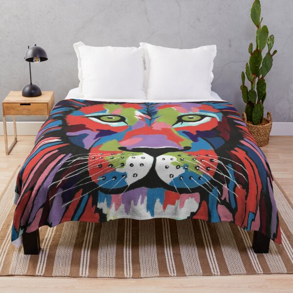 Item preview, Colorful Lion Face designed and sold by Sartoris Art.