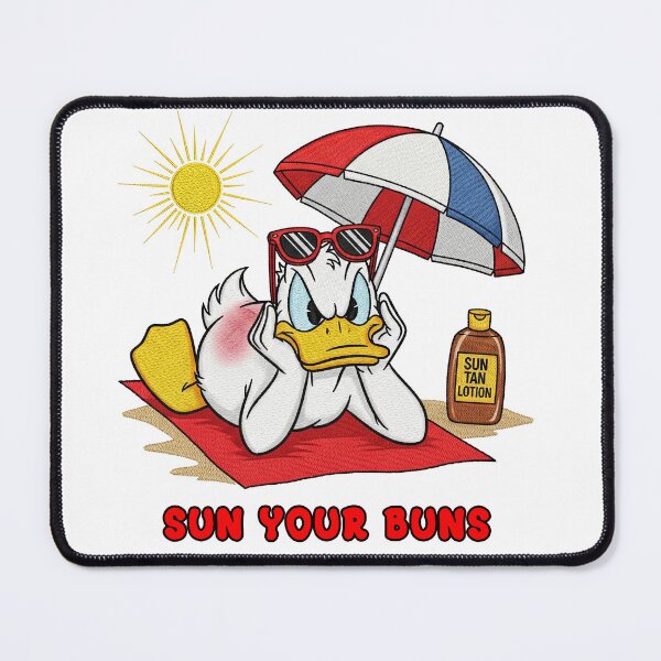 Item preview, Sun Your Buns Funny Duck Sunbathing Beach designed and sold by TeeARTHY.