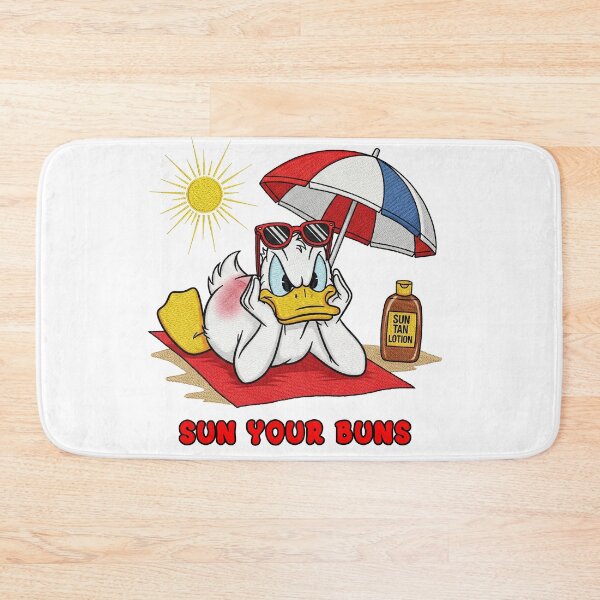 Item preview, Sun Your Buns Funny Duck Sunbathing Beach designed and sold by TeeARTHY.