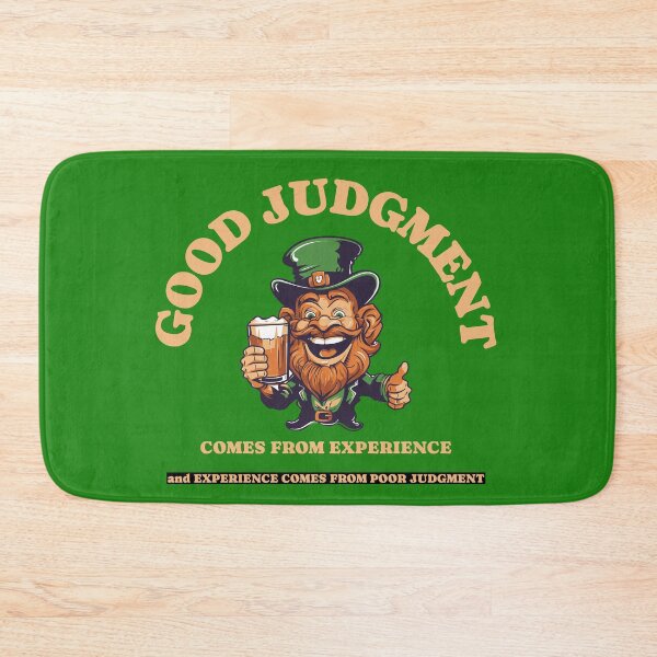 Item preview, Funny Leprechaun Quote T-Shirt – “Good Judgment Comes from Experience” Irish Humor Graphic Tee designed and sold by Gerontar.