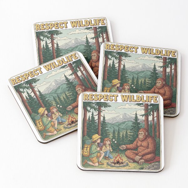 Item preview, Respect Wildlife Bigfoot and Children at Campfire  designed and sold by TeeARTHY.