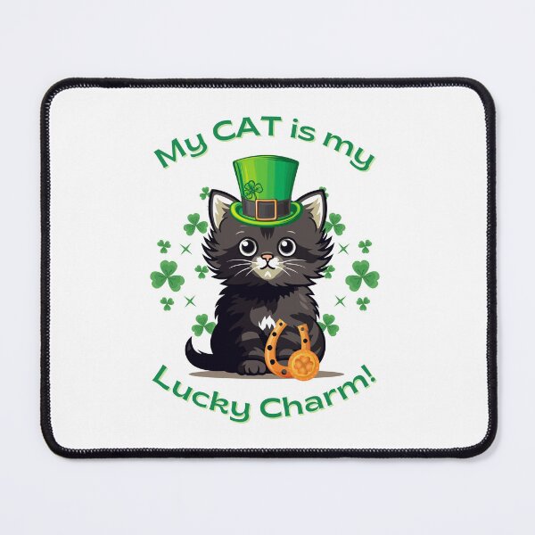 Item preview, Lucky Charm Black Cat-St. Patrick's Day designed and sold by teesbymcab.