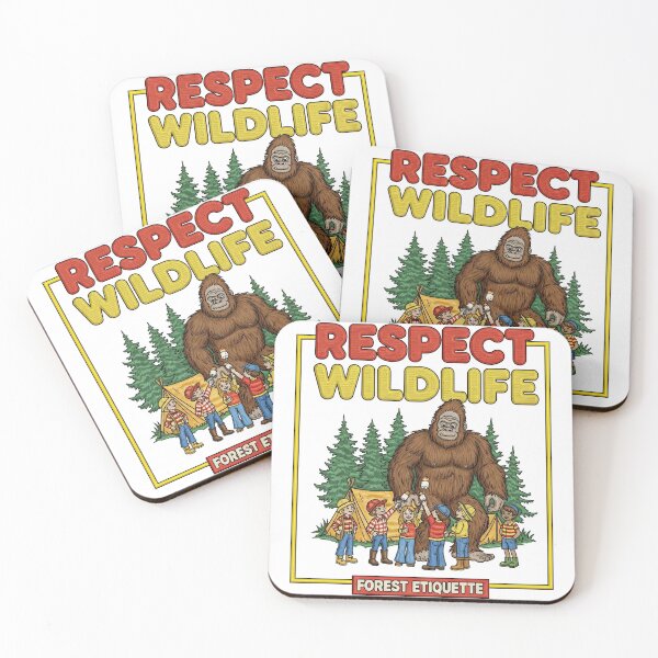Item preview, Respect Wildlife Forest Etiquette Bigfoot Camping Scene designed and sold by TeeARTHY.