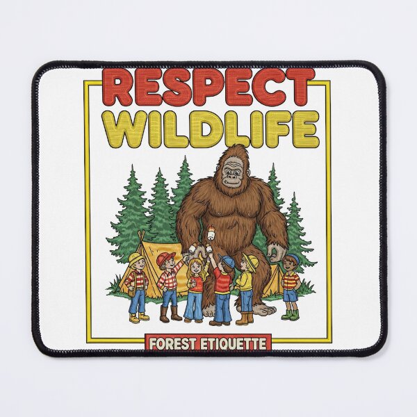 Item preview, Respect Wildlife Forest Etiquette Bigfoot Camping Scene designed and sold by TeeARTHY.