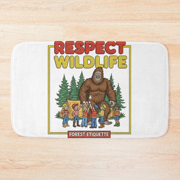 Item preview, Respect Wildlife Forest Etiquette Bigfoot Camping Scene designed and sold by TeeARTHY.