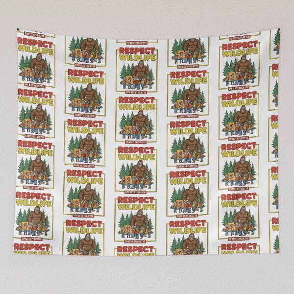 Item preview, Respect Wildlife Forest Etiquette Bigfoot Camping Scene designed and sold by TeeARTHY.