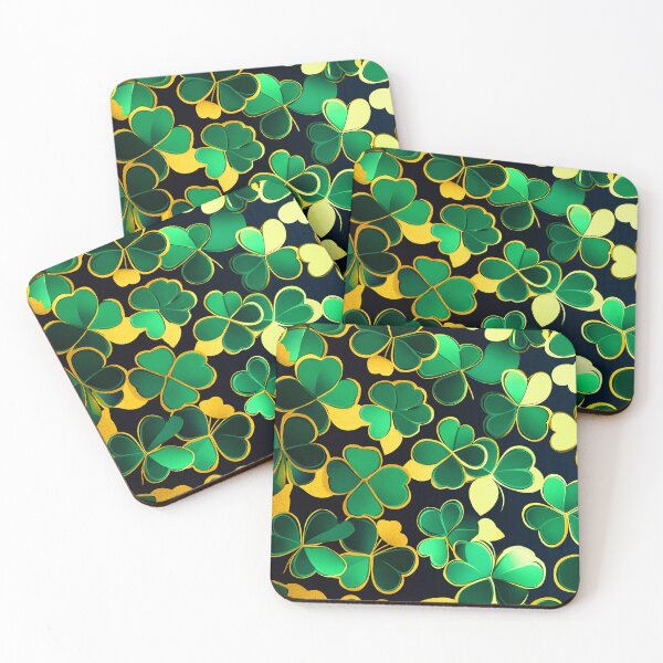 Item preview, St. Patrick's Day Green And Golden Elegant Shamrocks Pattern designed and sold by DEC02.