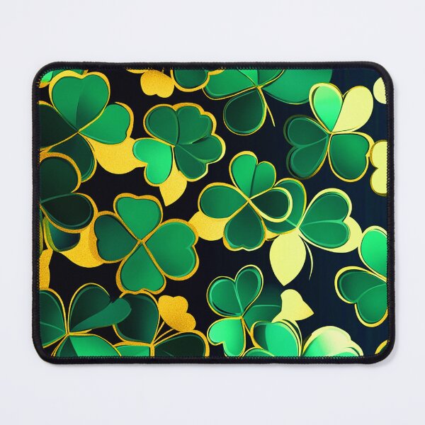 Item preview, St. Patrick's Day Green And Golden Elegant Shamrocks Pattern designed and sold by DEC02.