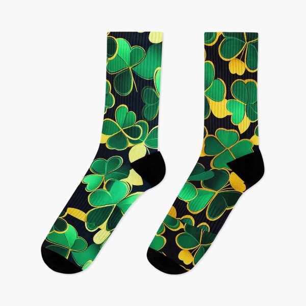 Item preview, St. Patrick's Day Green And Golden Elegant Shamrocks Pattern designed and sold by DEC02.