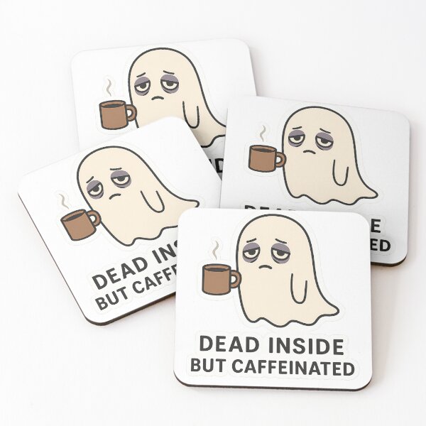 Item preview, Tired Ghost With Coffee Cup Floating designed and sold by lokiwoodsart.