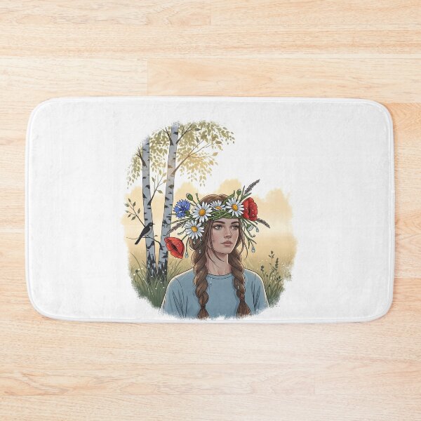 Item preview,  Portrait of a Girl with Flower Crown in Birch Forest designed and sold by TeeARTHY.