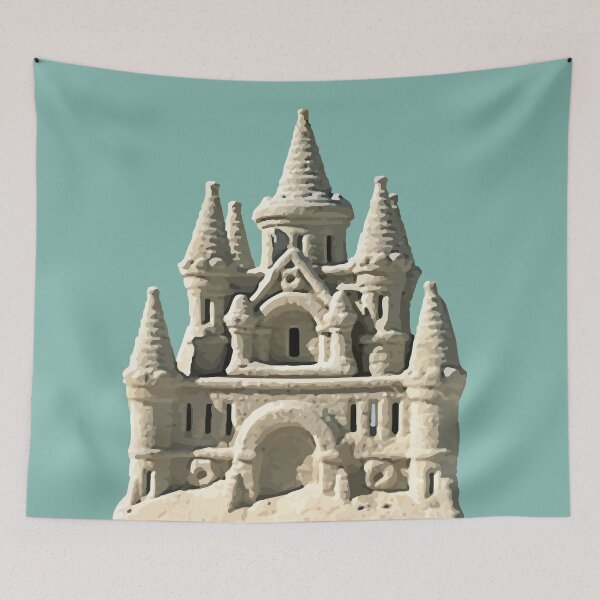 Item preview, Intricate Sandcastle with Towers Illustration designed and sold by Arturo Daniel Garcia Palomo.