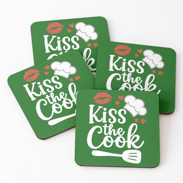 Item preview,  Kiss the Cook. Funny Kitchen Quote. Cute Design For Foodies & Kitchen Lovers  designed and sold by DesignHouse07.