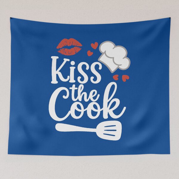 Item preview,  Kiss the Cook. Funny Kitchen Quote. Cute Design For Foodies & Kitchen Lovers  designed and sold by DesignHouse07.