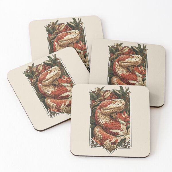 Item preview, Vintage Art Nouveau Snake & Floral Botanical Illustration designed and sold by Dimu Co..
