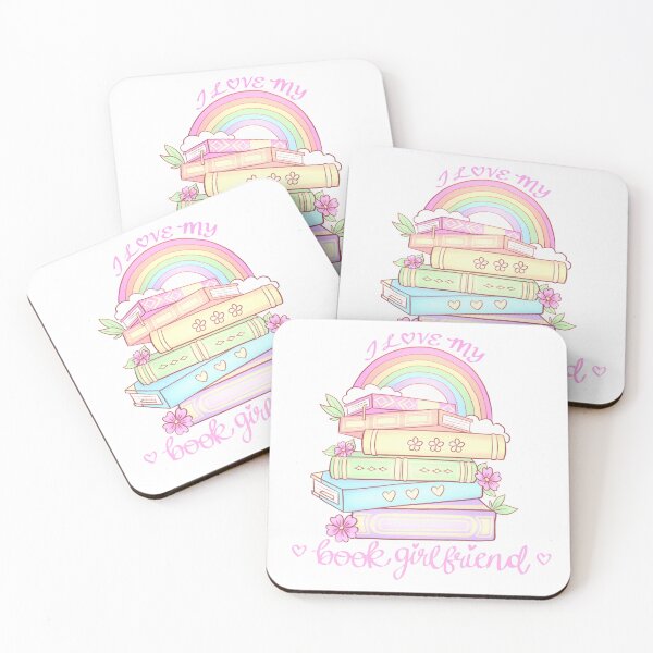 Item preview, I Love My Book Girlfriend Rainbow Book Stack designed and sold by MingmingDesigns.