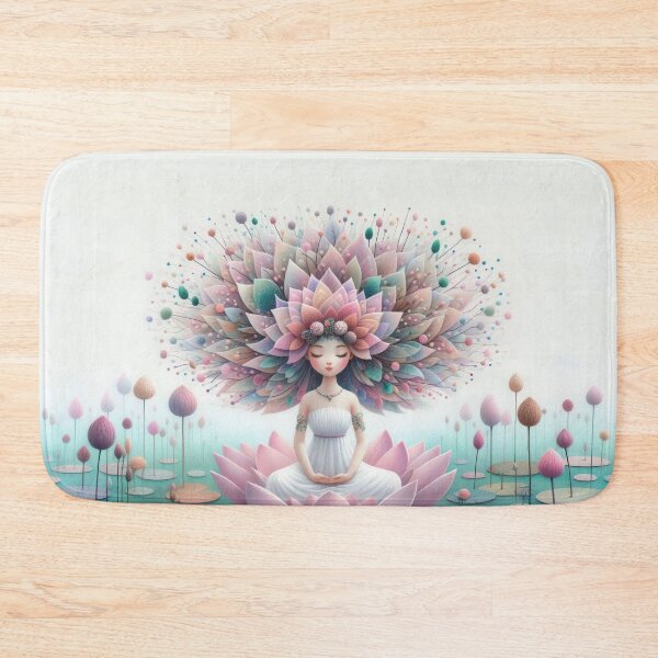 Item preview, Goddess of Spring Meditating Above a Lotus Pond designed and sold by ideandesign.