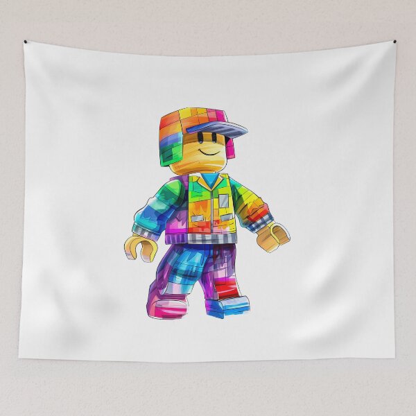 Item preview, Rainbow Graffiti Custom Lego Minifig - Streetwear Brick Built Art Print designed and sold by DesignArtist.ia.